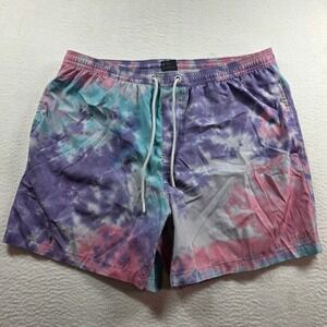 Huk Performance Fishing Mens XL Tie Dye Board Shorts Purple Pink Teal H2000118
